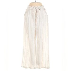 Sienna Sky Cotton Women's White & Cream Striped Wide-Leg Pants US Size XS | EUC